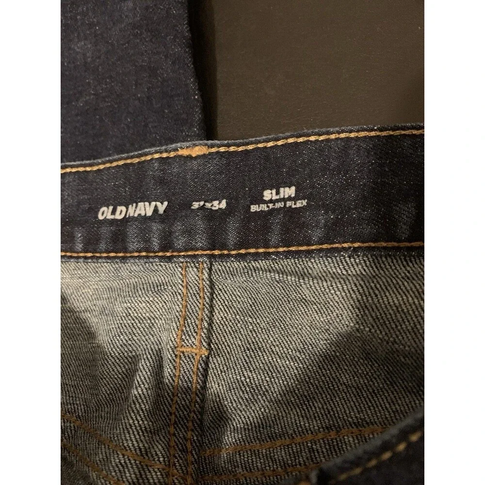 Old Navy Jeans Mens 31 x 34 (32) Slim Straight Stretch Built in Flex Please Read